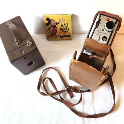 Lot #24 Vintage Camera Lot - Brownie, Movie Camera - Disney 16 mm Film