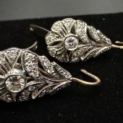 14K Hanging Diamond Earrings