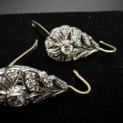 14K Hanging Diamond Earrings