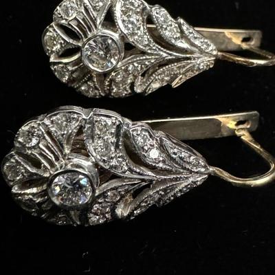 14K Hanging Diamond Earrings