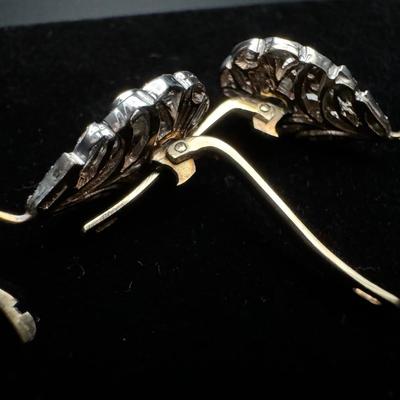 14K Hanging Diamond Earrings