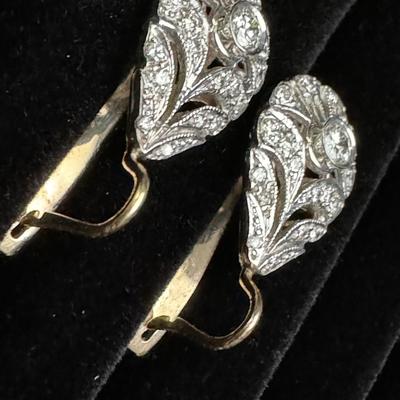14K Hanging Diamond Earrings
