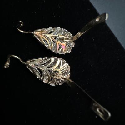 14K Hanging Diamond Earrings