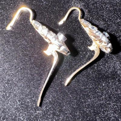 14K Hanging Diamond Earrings