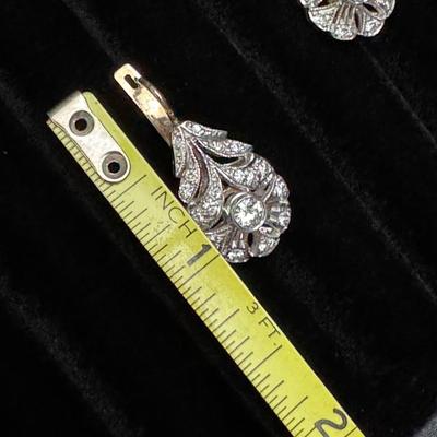 14K Hanging Diamond Earrings