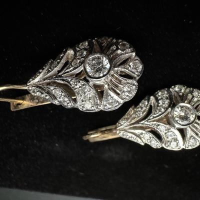 14K Hanging Diamond Earrings