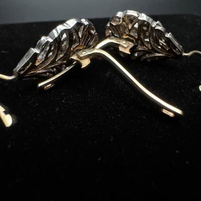 14K Hanging Diamond Earrings