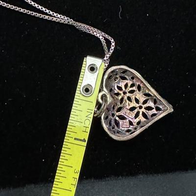 Sterling Silver Heart Necklace and Sterling Pearl Earrings