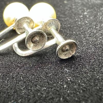 Sterling Silver Heart Necklace and Sterling Pearl Earrings