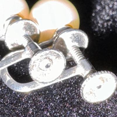 Sterling Silver Heart Necklace and Sterling Pearl Earrings