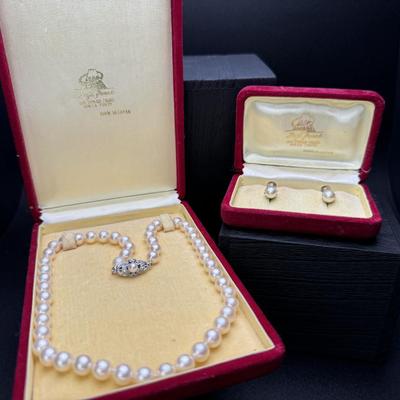 Vintage Pearl Earrings & Necklace