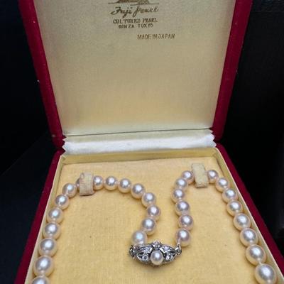 Vintage Pearl Earrings & Necklace