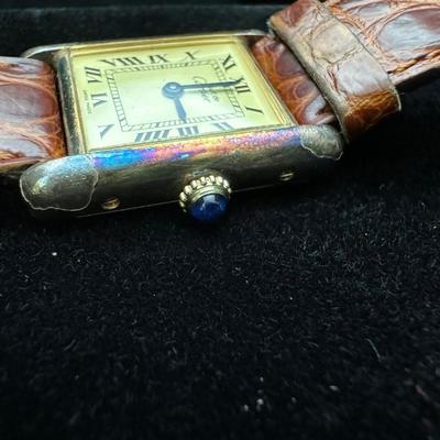 Cartier Paris Watch Argent 925 Plaque OR G 20M Swiss