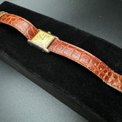 Cartier Paris Watch Argent 925 Plaque OR G 20M Swiss