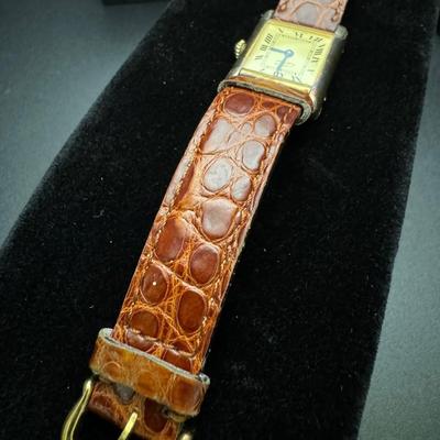 Cartier Paris Watch Argent 925 Plaque OR G 20M Swiss