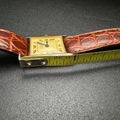 Cartier Paris Watch Argent 925 Plaque OR G 20M Swiss