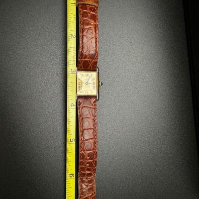 Cartier Paris Watch Argent 925 Plaque OR G 20M Swiss