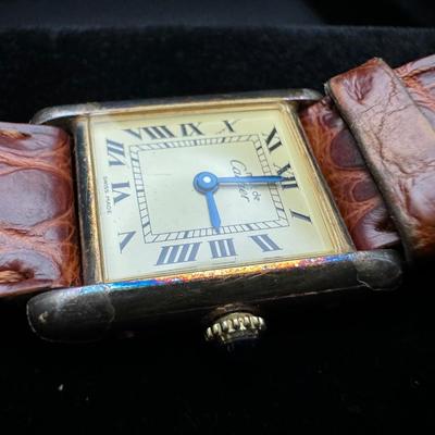 Cartier Paris Watch Argent 925 Plaque OR G 20M Swiss