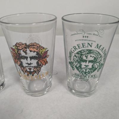 Green Man Brewing Pint Glasses Asheville NC
