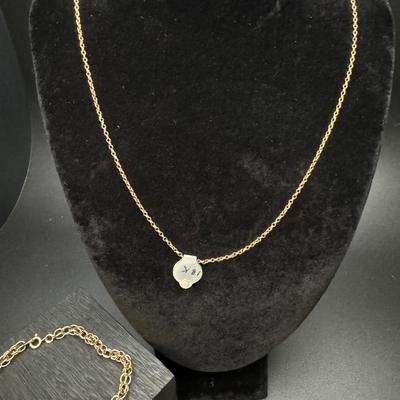 14K Gold Bracelet & 18K Gold Chain Necklace