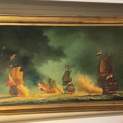 Lot# 175 Large Antique Framed OilPainting Signed by A. Willis
