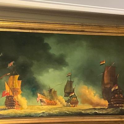 Lot# 175 Large Antique Framed OilPainting Signed by A. Willis