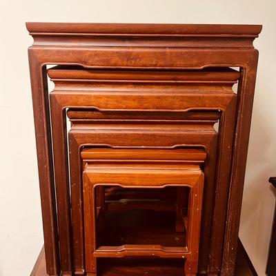 Ming style hardwood nesting table set