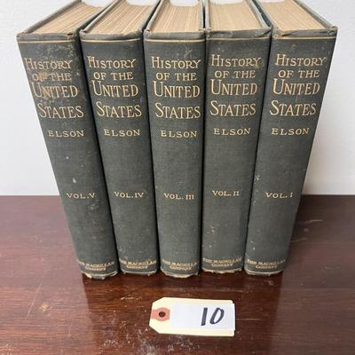 history of the US antique book set elson