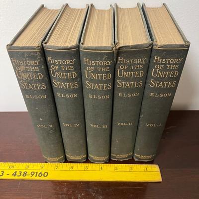 history of the US antique book set elson