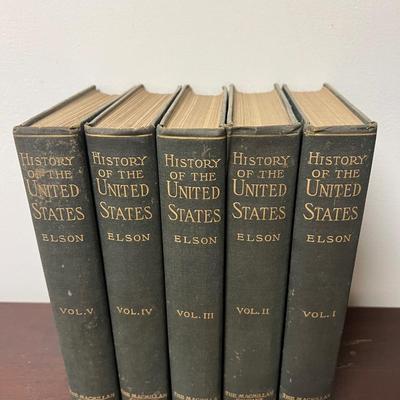 history of the US antique book set elson