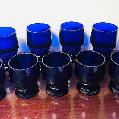 vintage cobalt blue glass set georgian honeycomb