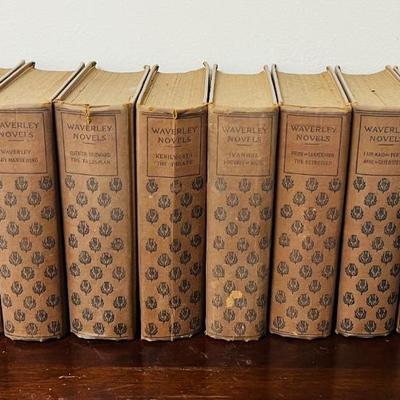 waverly novels antique book set