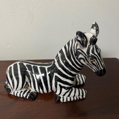 vintage glazed ceramic zebra, giraffe Italy lot