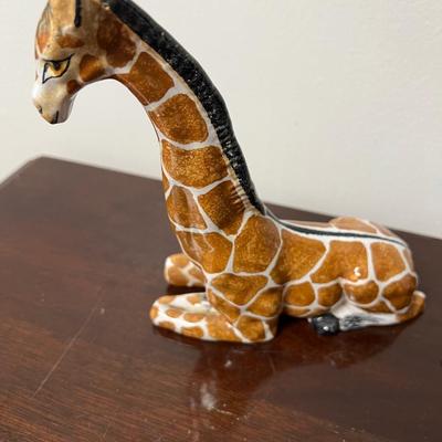vintage glazed ceramic zebra, giraffe Italy lot
