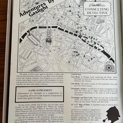 vintage sherlock holmes consulting detective game, book lot