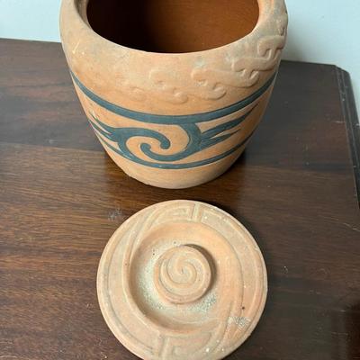vintage terra cotta humidor tobacco jar