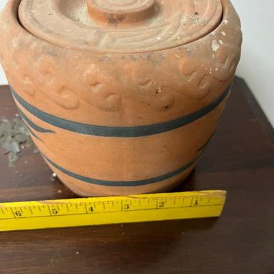 vintage terra cotta humidor tobacco jar