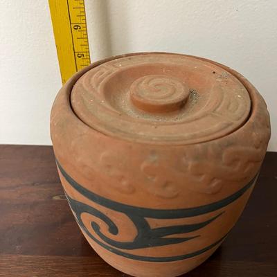 vintage terra cotta humidor tobacco jar