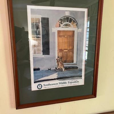 1987 southeastern wildlife exposition framed signed poster