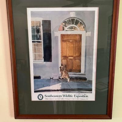 1987 southeastern wildlife exposition framed signed poster
