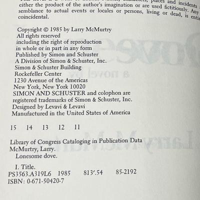 first edition lonesome dove by larry mcmurtry book