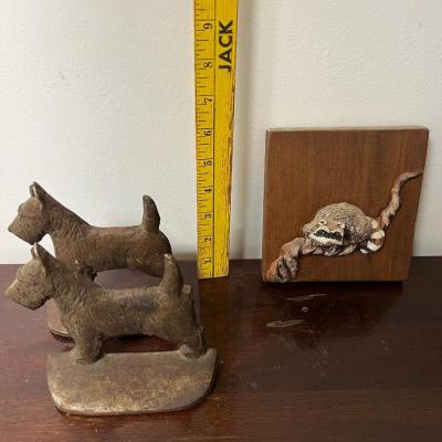 antique terrier bookend and more lot