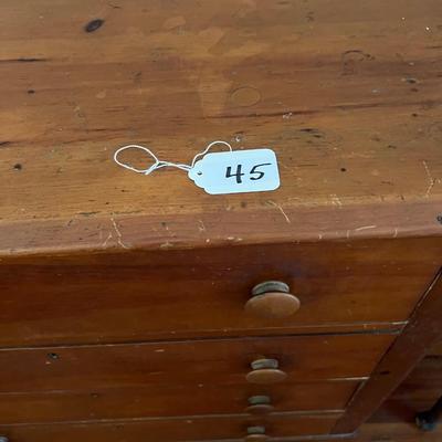 early 4 drawer pine chest