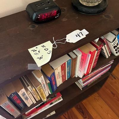 solid wood bookcase, includes books