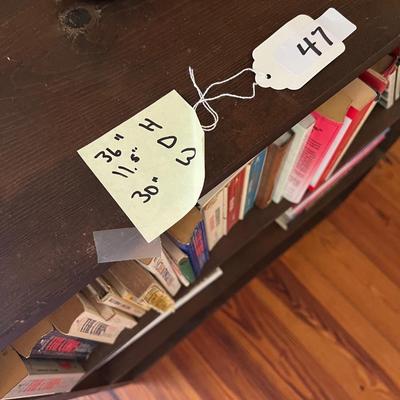 solid wood bookcase, includes books