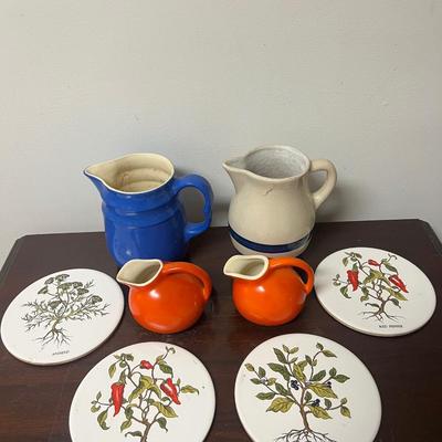 Vintage-Antique Stone ware pitcher & More Lot