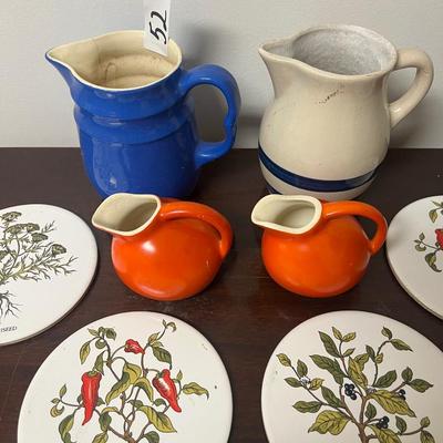 Vintage-Antique Stone ware pitcher & More Lot
