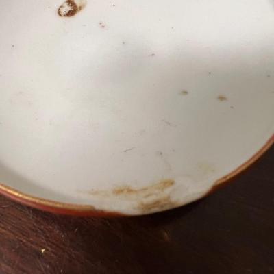 Oriental dish & Tin tea box Lot