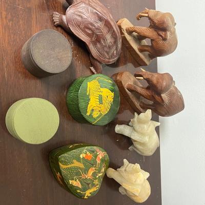 Trinket Box & Animal Figurine Lot