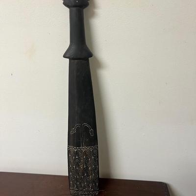 melanesian war club and hopi pottery bowl lot
